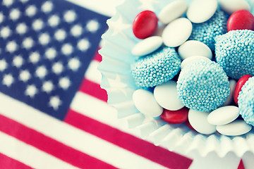 Image showing candies with american flag on independence day