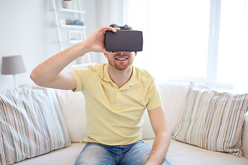 Image showing young man in virtual reality headset or 3d glasses