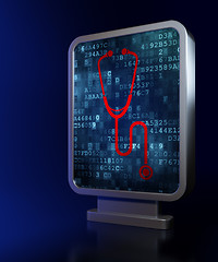 Image showing Health concept: Stethoscope on billboard background