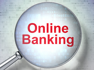 Image showing Finance concept: Online Banking with optical glass