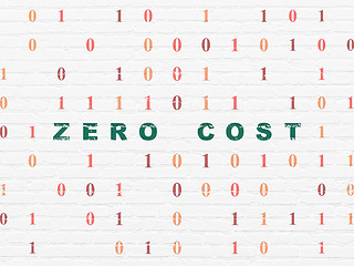 Image showing Finance concept: Zero cost on wall background