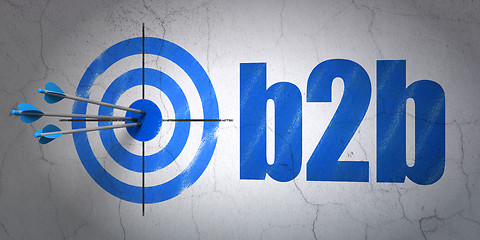 Image showing Business concept: target and B2b on wall background