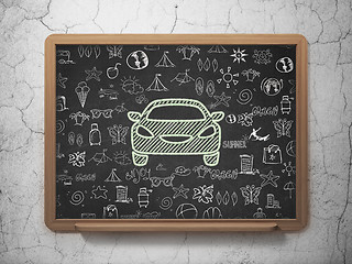 Image showing Vacation concept: Car on School board background