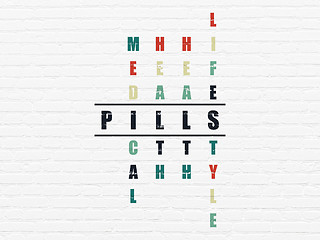 Image showing Medicine concept: Pills in Crossword Puzzle