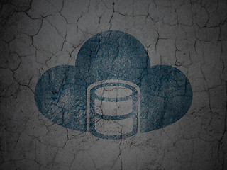 Image showing Programming concept: Database With Cloud on grunge wall background