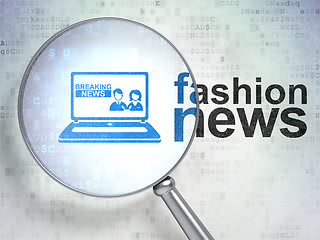 Image showing News concept: Breaking News On Laptop and Fashion News with optical glass