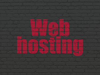 Image showing Web development concept: Web Hosting on wall background