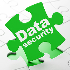 Image showing Security concept: Data Security on puzzle background