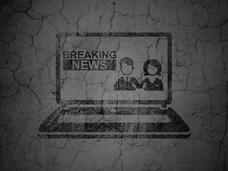 Image showing News concept: Breaking News On Laptop on grunge wall background