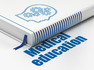 Image showing Education concept: book Head With Gears, Medical Education on white background