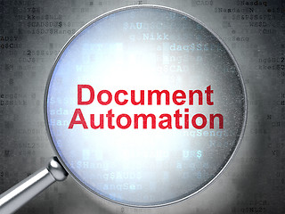 Image showing Business concept: Document Automation with optical glass