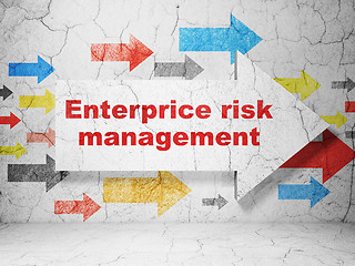 Image showing Business concept: arrow with Enterprice Risk Management on grunge wall background