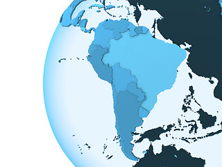 Image showing South America on translucent Earth