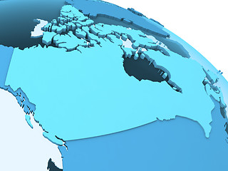 Image showing Canada on translucent Earth