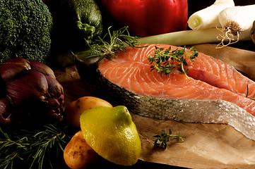 Image showing Salmon with Vegetables