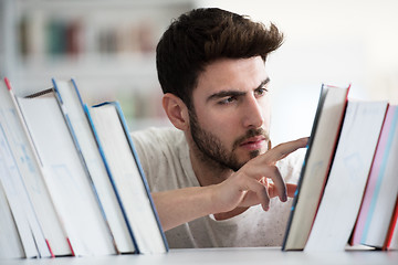 Image showing student study  in school library