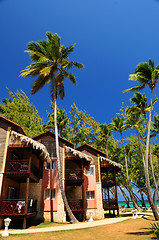 Image showing Tropical resort on ocean shore