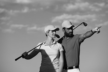 Image showing portrait of couple on golf course