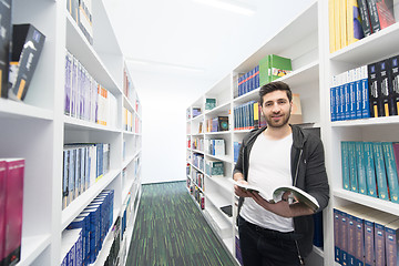 Image showing student study  in school library