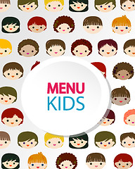 Image showing kids faces menu background