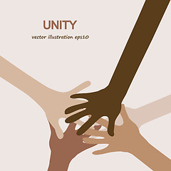 Image showing hands diverse togetherness 