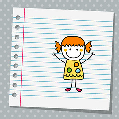 Image showing notebook paper with little girl