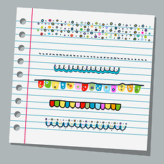 Image showing notebook paper borders child drawings