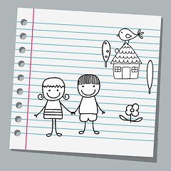 Image showing notebook paper with happy couple