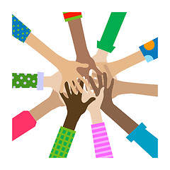 Image showing hands diverse togetherness 