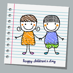 Image showing notebook paper happy children day