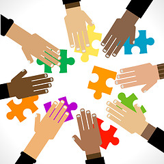 Image showing diversity hands puzzle 