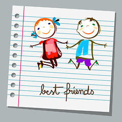 Image showing notebook paper best friends