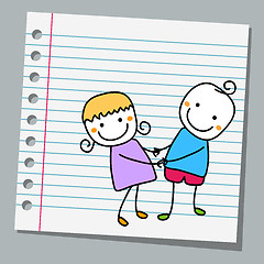 Image showing notebook paper cute couple