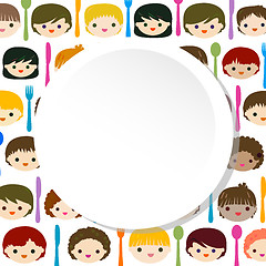 Image showing menu kids faces background