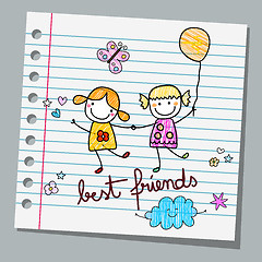 Image showing notebook paper best friends