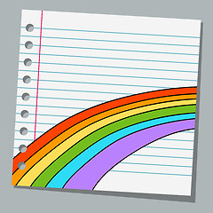 Image showing notebook paper with rainbow