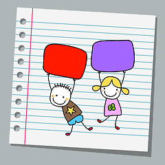 Image showing notebook paper kids