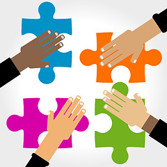 Image showing diversity hands puzzle 