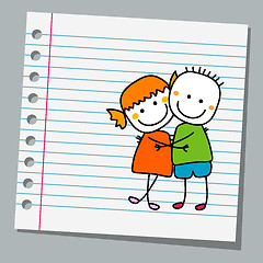 Image showing notebook paper cute couple