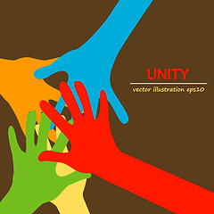 Image showing hands diverse togetherness 