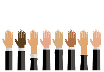 Image showing diversity hands up