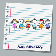 Image showing notebook paper happy children day