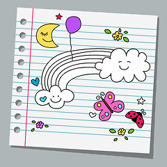 Image showing notebook paper with butterfly