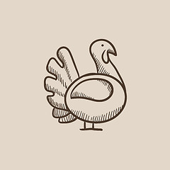 Image showing Turkey sketch icon.