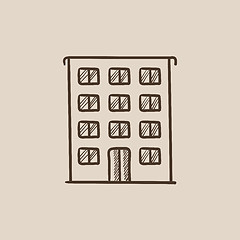 Image showing Residential building sketch icon.
