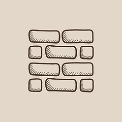 Image showing Brickwall sketch icon.