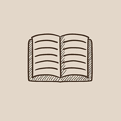 Image showing Open book sketch icon.