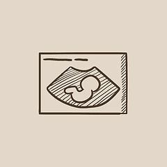 Image showing Fetal ultrasound sketch icon.