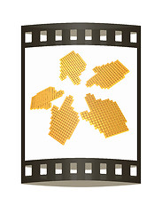 Image showing Link selection computer mouse cursor on white background. The film strip