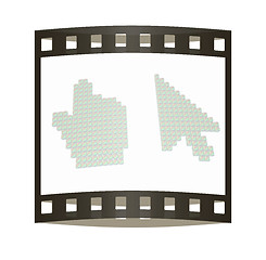 Image showing Set of Link selection computer mouse cursor on white background. The film strip